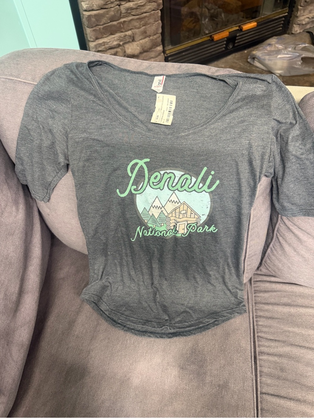 Anvil Tri-Blend Denali national park Gray T-Shirt Small